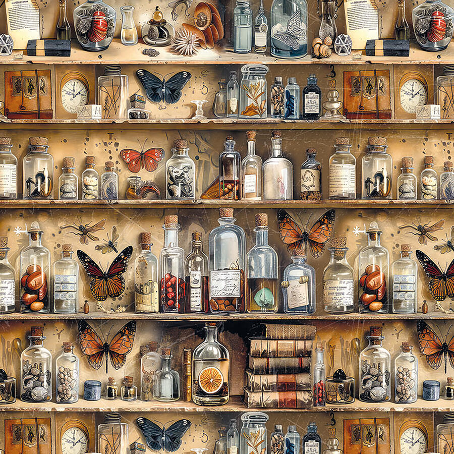 Vellum Paper Cabinet of Curiosities Fussy Cut 15 x 15 cm