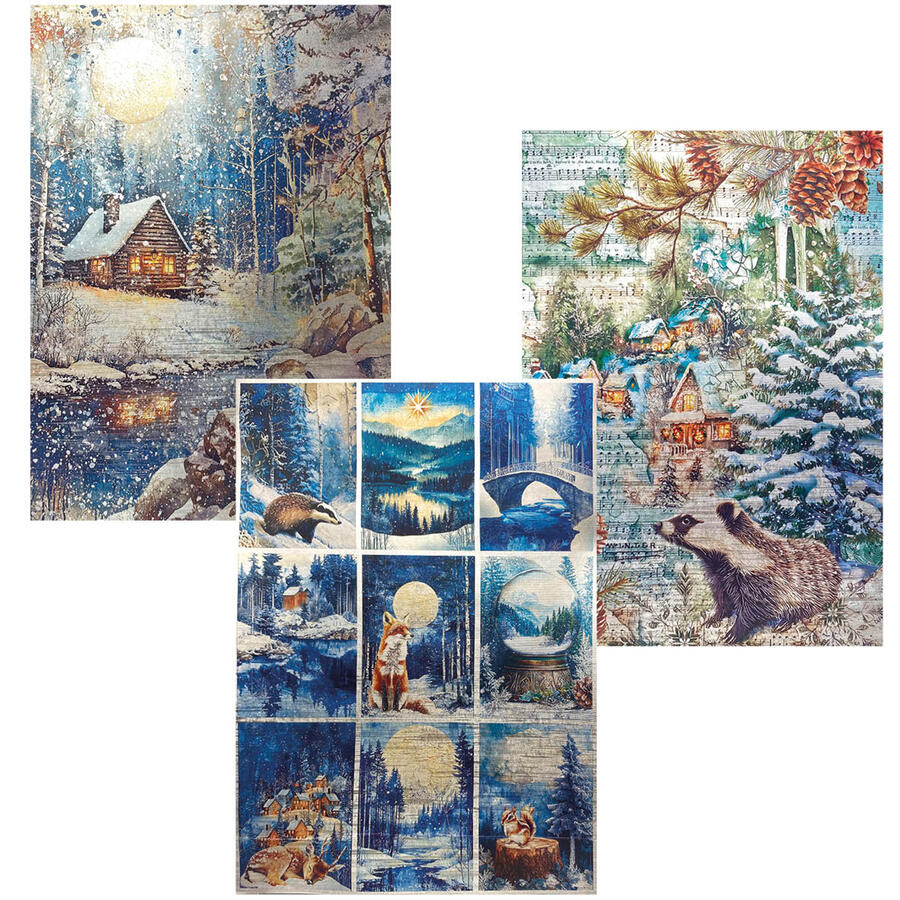Deluxe Paper Silver & Vellum Dual Pack  A4 Mixed 6 pcs Forest Tales
