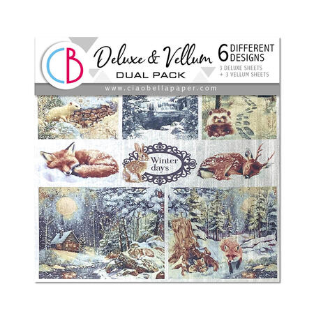 Deluxe Paper Silver & Vellum Dual Pack 15 x 15 Mixed 6 pcs Forest Tales