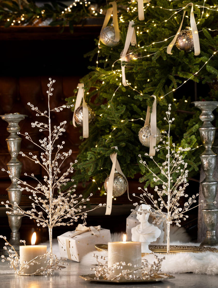 Henriette - Natale 2025 Albero Perle con gocce brillanti H62cm