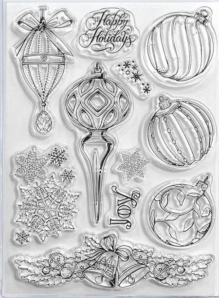 Clear Stamp Set 6"x8" Precious Christmas Decorations