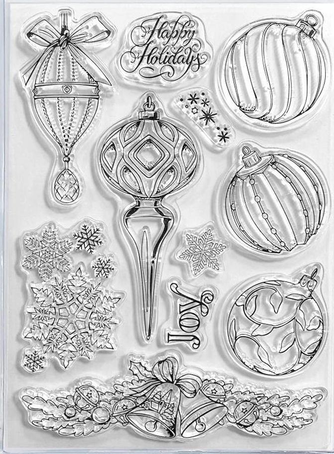 Clear Stamp Set 6"x8" Precious Christmas Decorations