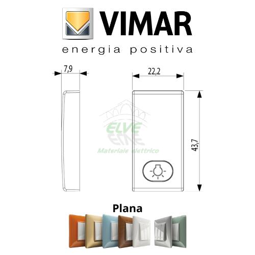 VIMAR - 14021.L.SL PLANA Tasto 1 modulo simbolo luce Silver