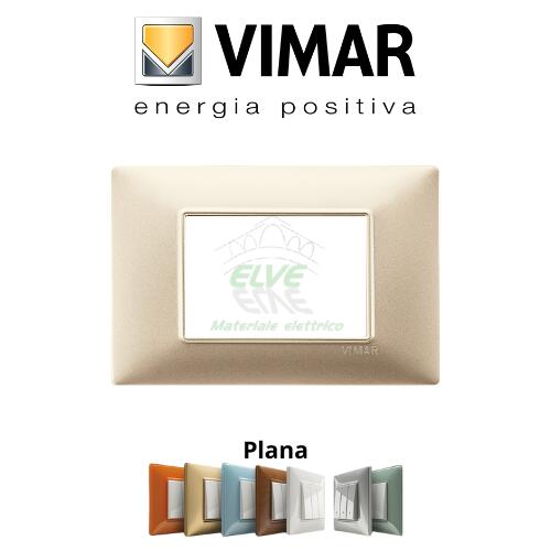 VIMAR - 14653.22 PLANA Placca 3 moduli champagne opaco