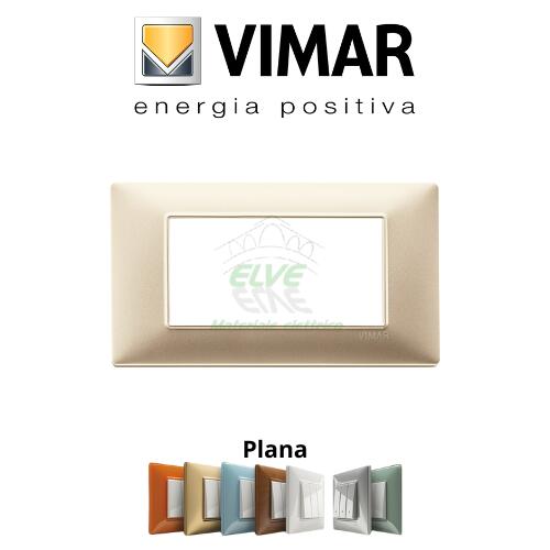 VIMAR - 14654.22 PLANA Placca 4 moduli champagne opaco