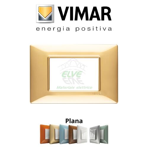 VIMAR - 14653.24 PLANA Placca 3 moduli oro lucido