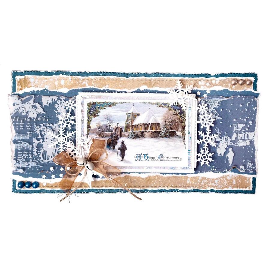 Studio Light • Vintage Christmas Ribbon Blue Organza & Hemp