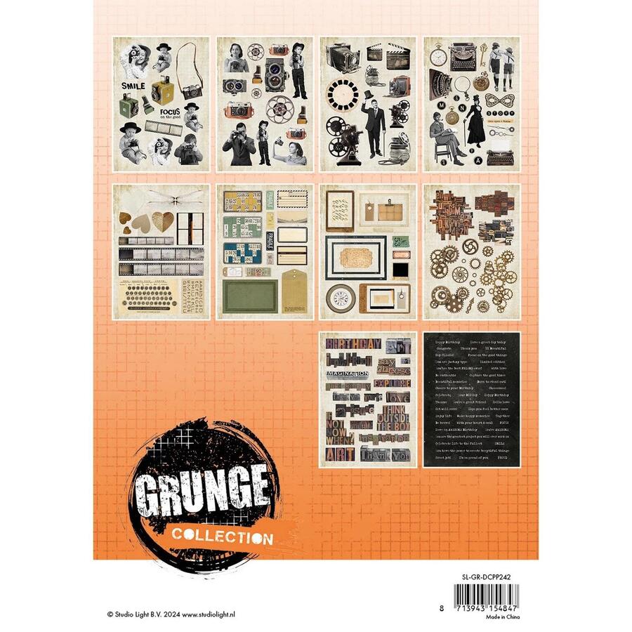 Studio Light • Grunge Collection Design Paper Pad Paper Elements