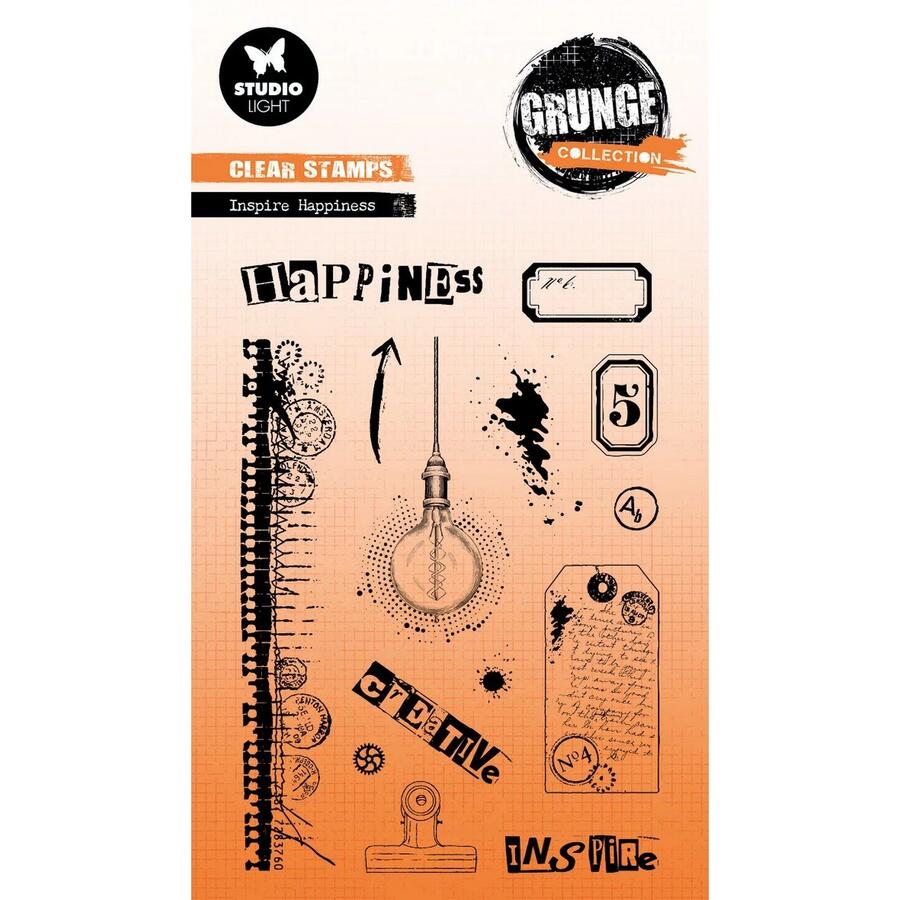 Studio Light • Grunge Collection Clear Stamp Inspire Happiness