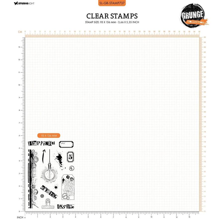 Studio Light • Grunge Collection Clear Stamp Inspire Happiness