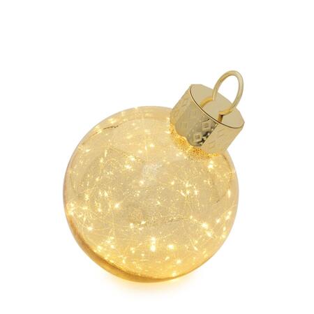 Henriette - Natale 2025 Sfera in vetro dorato con luce - Oro Brillante H31