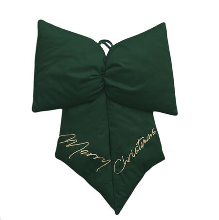 Clodette - Natale 2025 - Fiocco Maxima plus in velluto verde con ricamo Merry Christmas