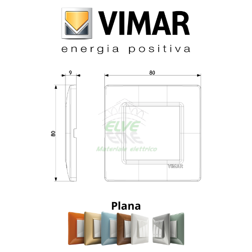 VIMAR - 14642.25 PLANA Placca 2 moduli oro opaco 8007352132375