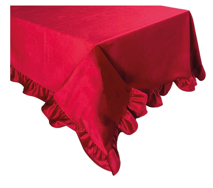 Clodette - Natale 2025 - Timeless Tovaglia in velluto rosso 145x270