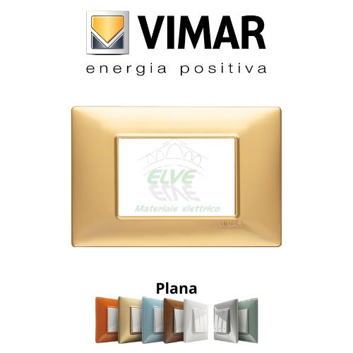 VIMAR - 14653.25 PLANA Placca 3 moduli oro opaco