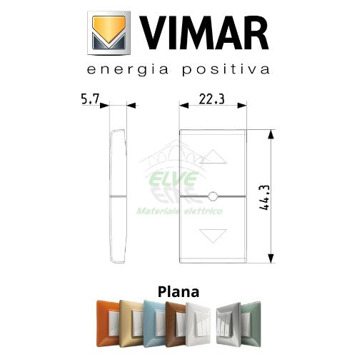 VIMAR - 14755.2.SL PLANA Due mezzi tasti 1 modulo simboli frecce Silver
