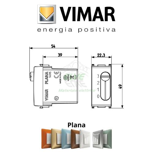 VIMAR - 14095.SL PLANA Commutatore a slitta 1P 6(2)A Silver