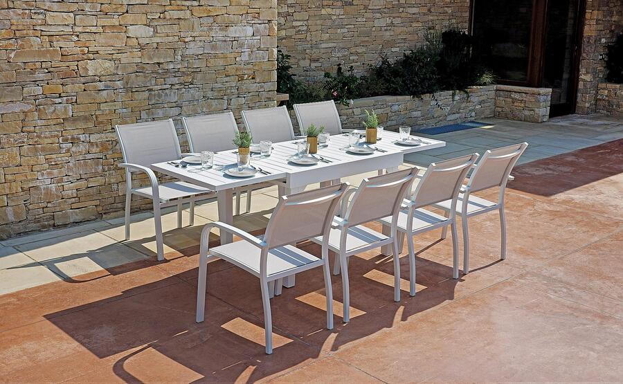TAVOLO da giardino CAPANNORI allungabile 106 / 212 x 75 cm alluminio bianco RTA 40 BI
