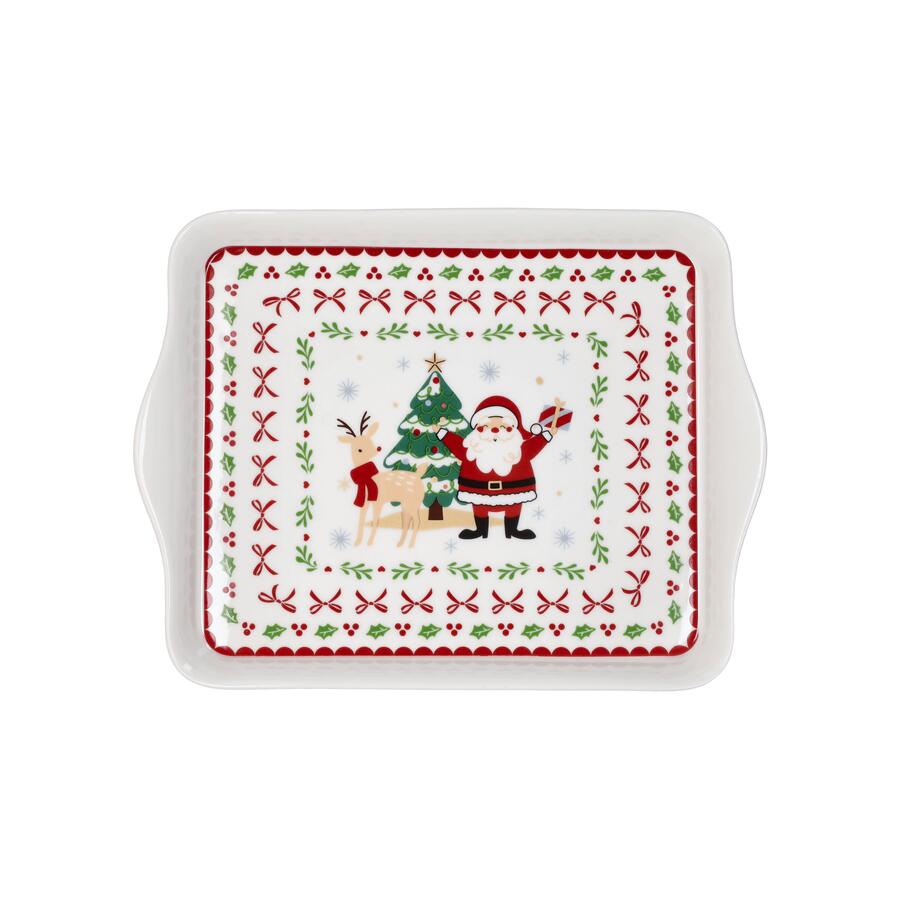 Tognana - Natale 2025 - Set 2 Mug con vassoio rettangolare in New Bone China