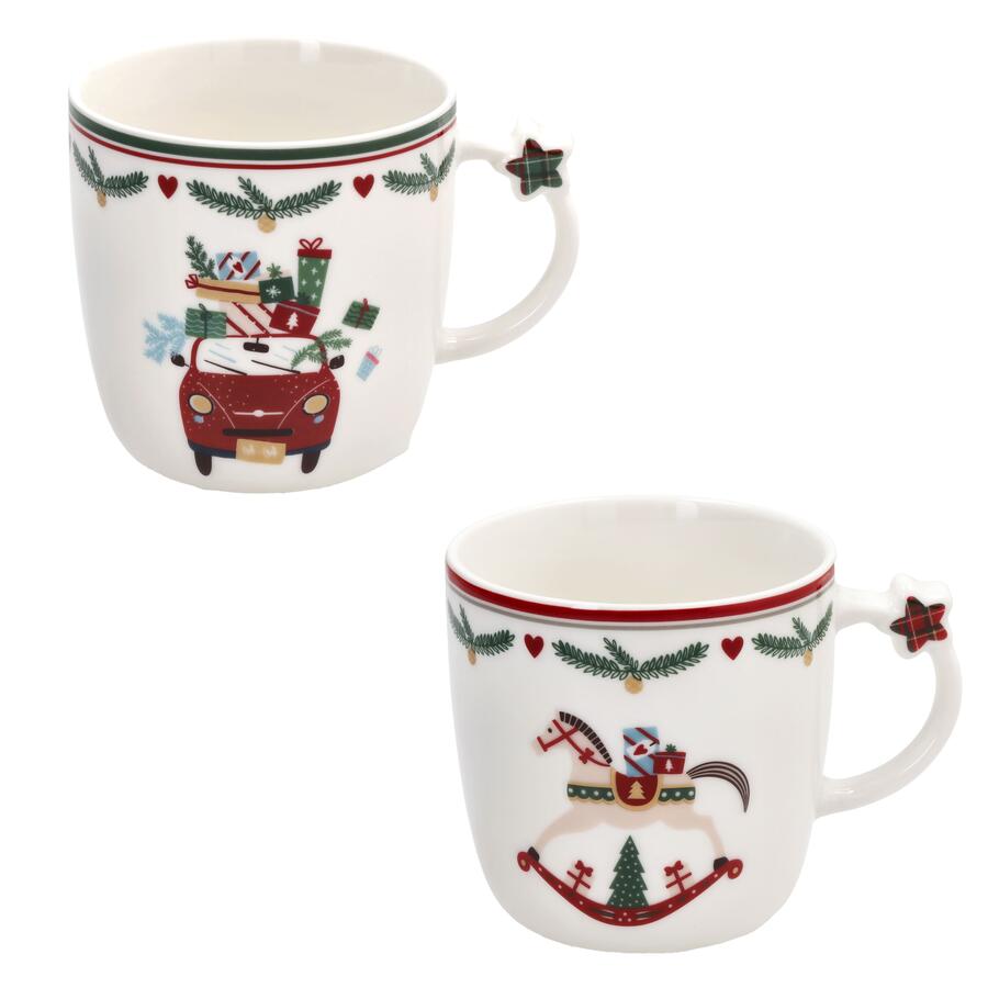 Tognana - Natale 2025 - Set 2 Mug in New Bone China Auto-Cavallo