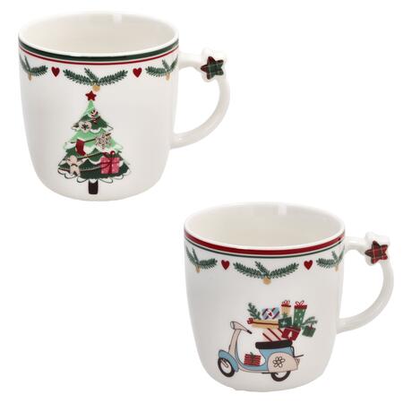 Tognana - Natale 2025 - Set 2 Mug in New Bone China Albero-Moto
