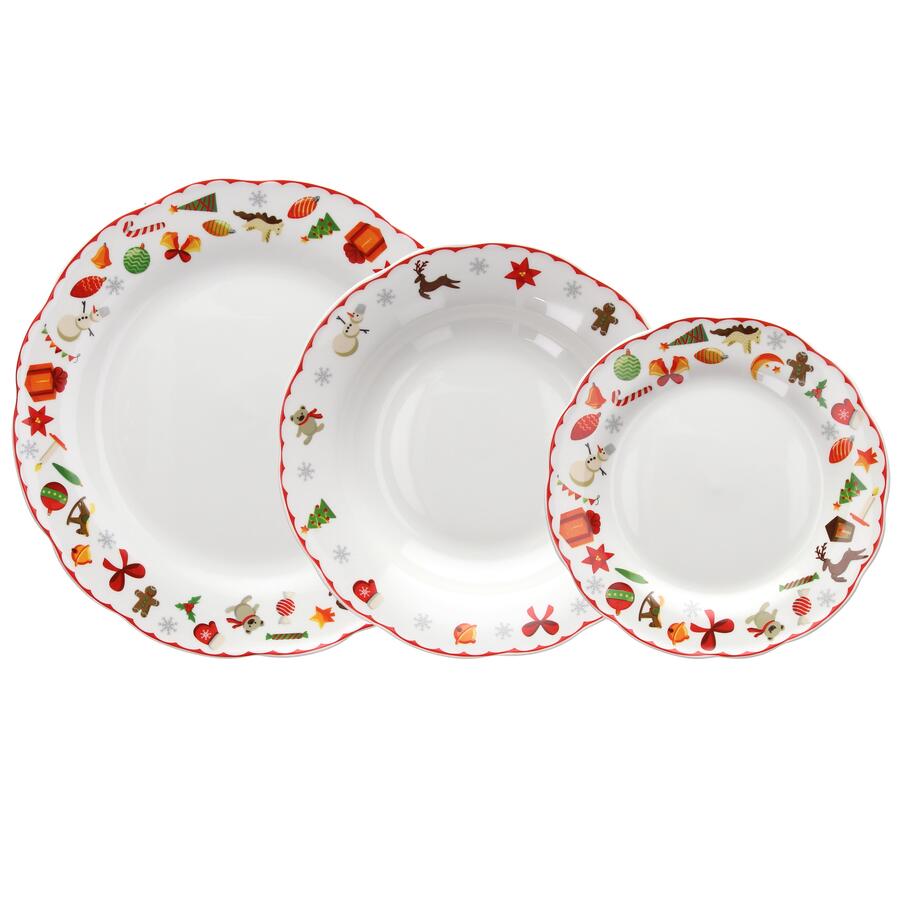 Tognana - Natale 2025 - Servizio piatti 18 pezzi Poema Delish Porcellana Multicolor