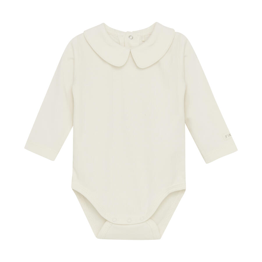 Body a maniche lunghe con colletto, colore Eggnog
