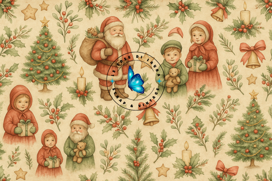 Vintage Christmas - Collezione digitale per Junk Journal