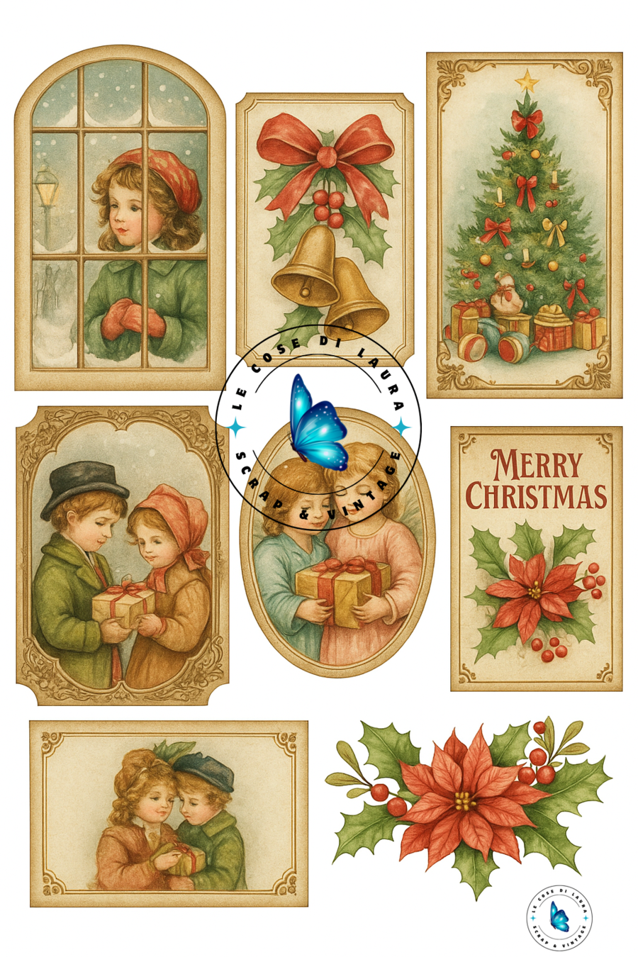 Vintage Christmas - Collezione digitale per Junk Journal