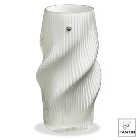 Fantin Argenti - Vaso vetro torciglione bianco cm. Ø11,5 x h30
