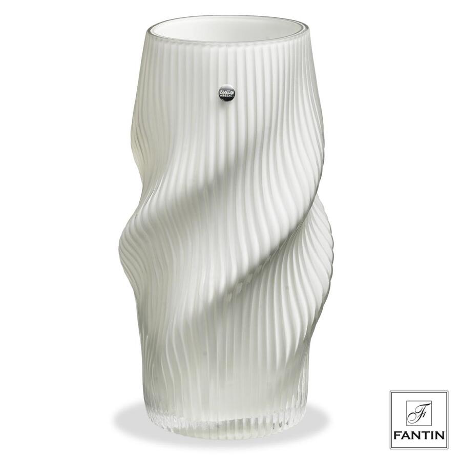 Fantin Argenti - Vaso vetro torciglione bianco cm. Ø11,5 x h30
