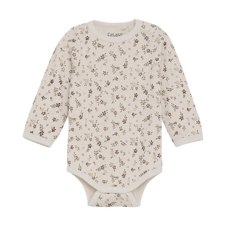 Body maniche lunghe Lana merino/Bamboo - Marron