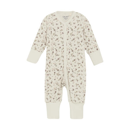 Tutina intera a maniche lunghe Lana merino/Bamboo - Marron