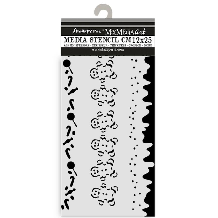 Stencil spesso 12 x 25 cm Candy Christmas Bordure