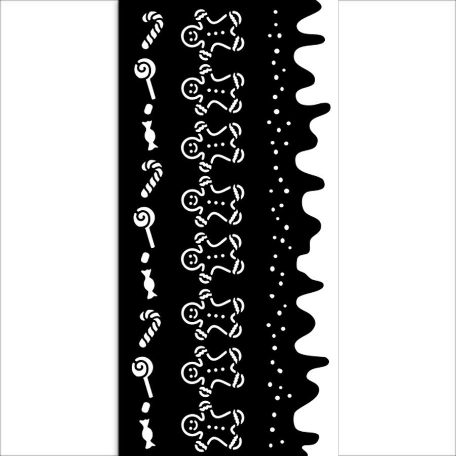 Stencil spesso 12 x 25 cm Candy Christmas Bordure
