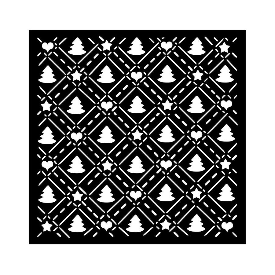 Stencil spesso 18 x 18 cm Candy Christmas Texture alberi Natale