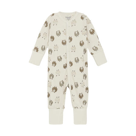 Tutina intera a maniche lunghe Lana merino/Bamboo - Savannah Tan