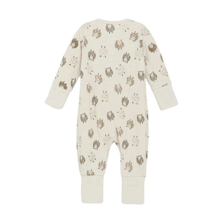 Tutina intera a maniche lunghe Lana merino/Bamboo - Savannah Tan