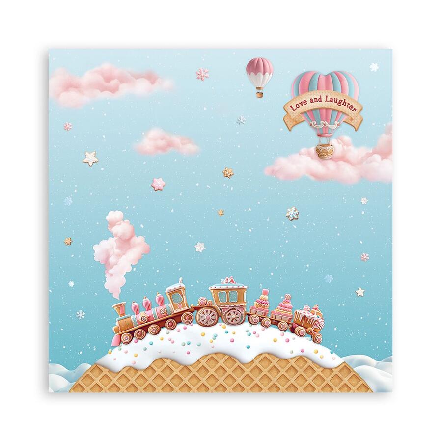 Blocco 10 fogli 30,5 x 30,5 Double face Candy Christmas