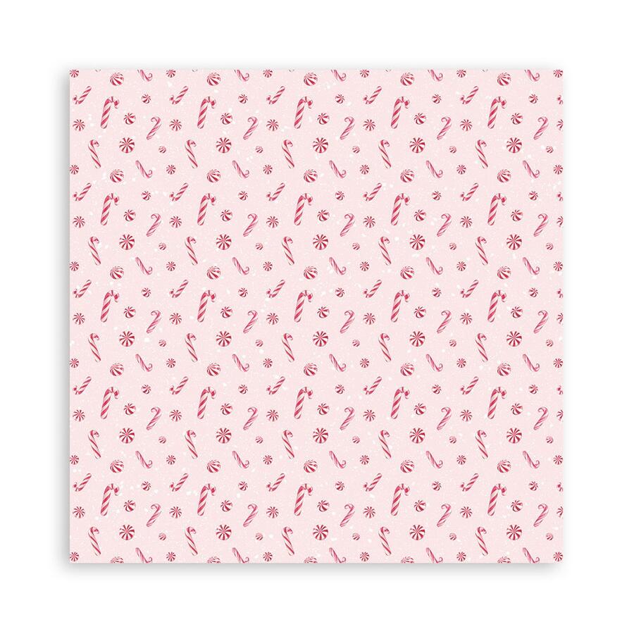 Blocco 10 fogli 20,3 x 20,3 Double face Candy Christmas