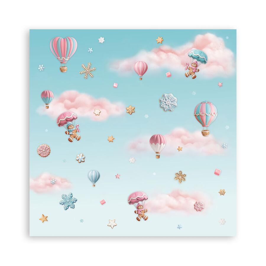 Blocco 22 fogli 20,3 x 20,3 Single face Candy Christmas