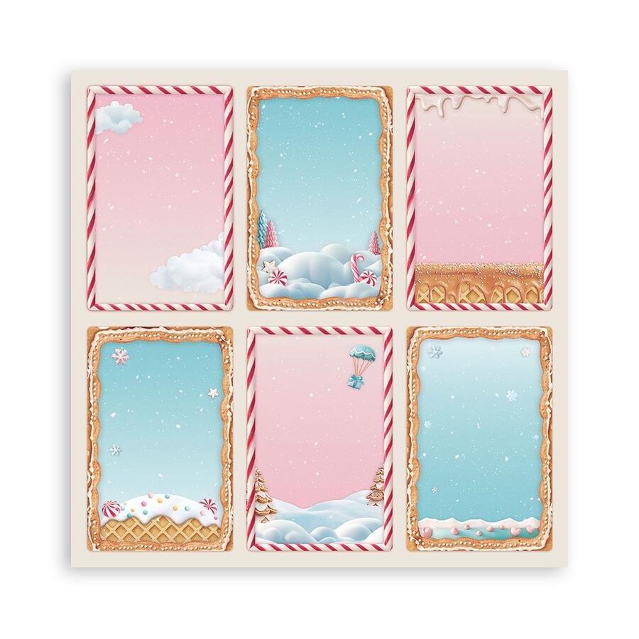Blocco 22 fogli 20,3 x 20,3 Single face Candy Christmas