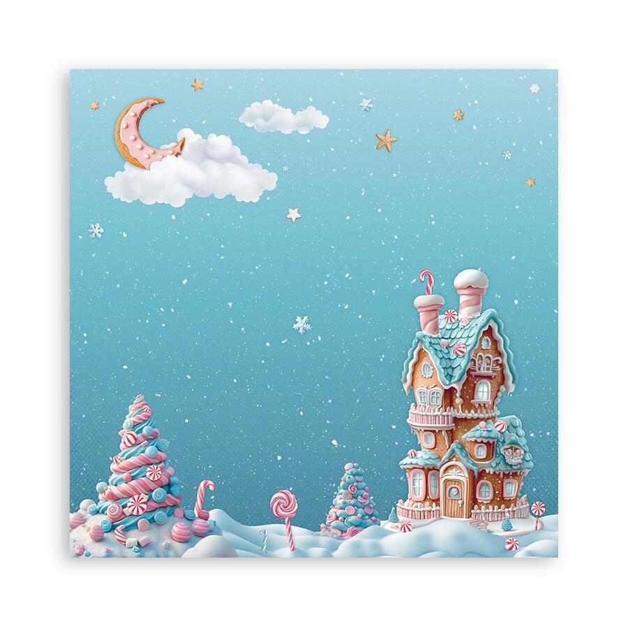 Blocco 22 fogli 30,5 x 30,5 Single face Candy Christmas