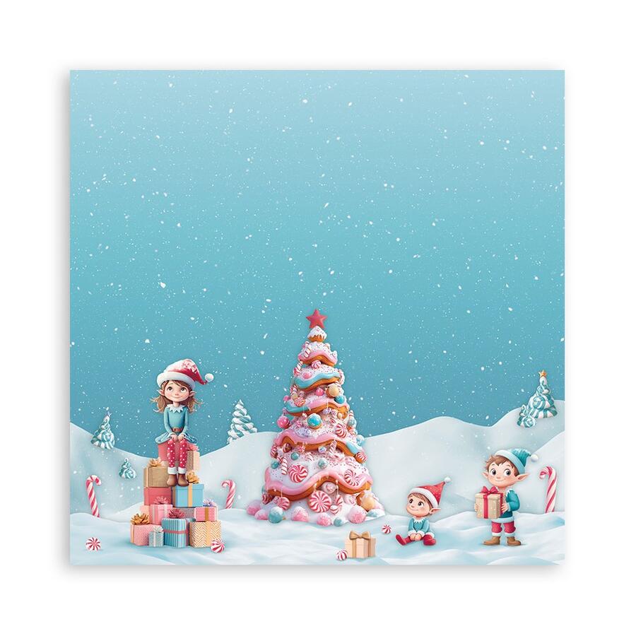 Blocco 22 fogli 30,5 x 30,5 Single face Candy Christmas