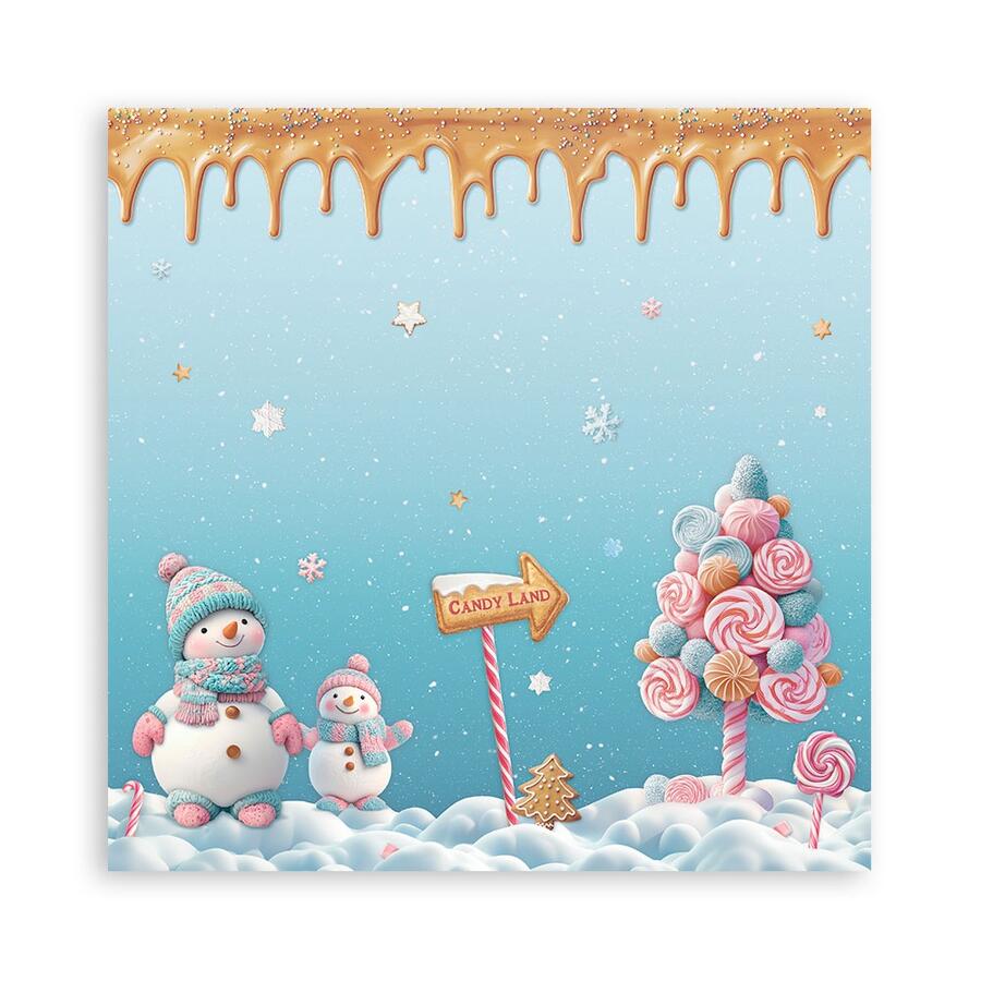 Blocco 22 fogli 30,5 x 30,5 Single face Candy Christmas