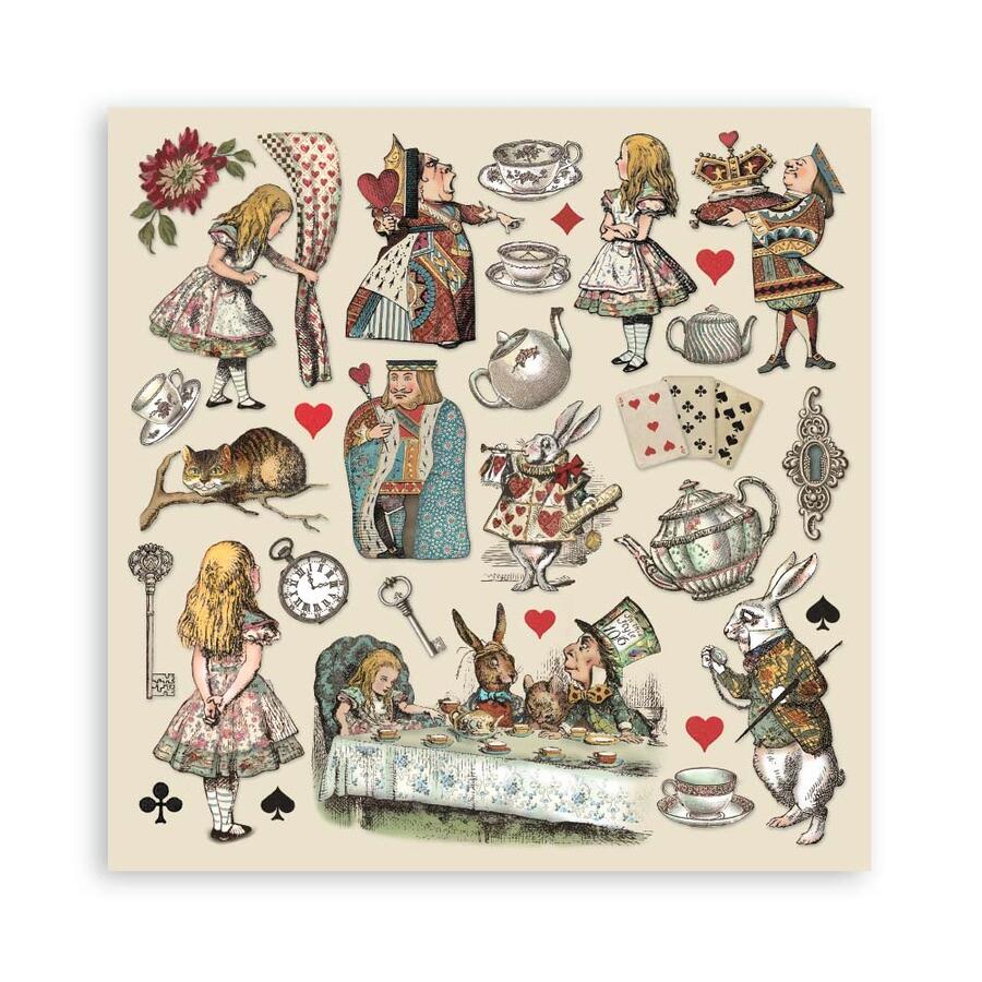 Blocco 10 fogli 30,5 x 30,5 double face Alice