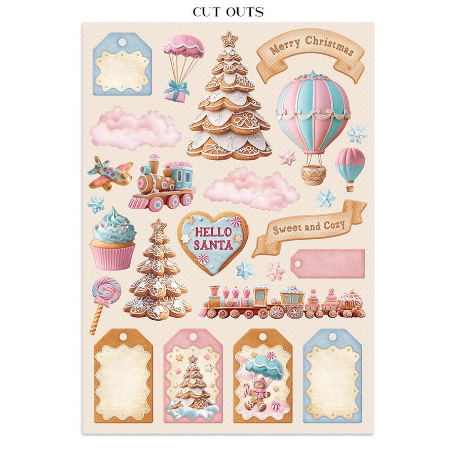 Junk Journal Stickers, cut-outs, backgrounds "Candy Christmas""