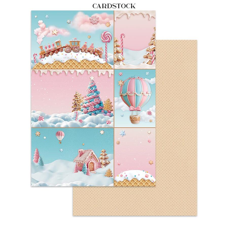 Junk Journal Stickers, cut-outs, backgrounds "Candy Christmas""