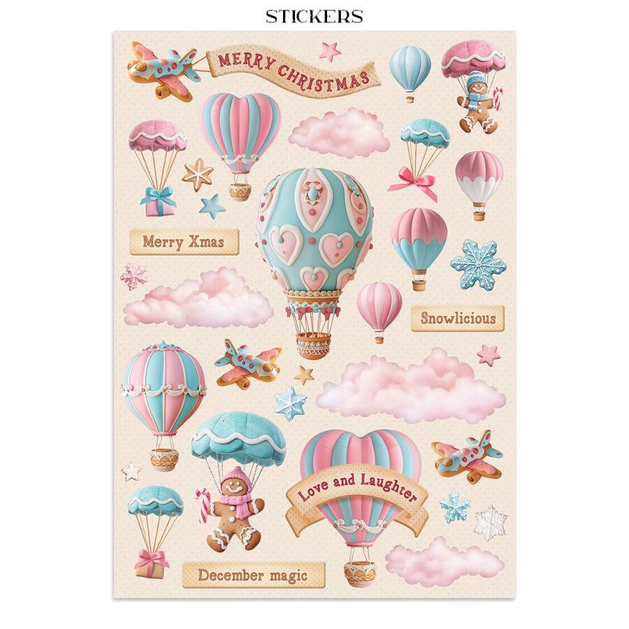 Junk Journal Stickers, cut-outs, backgrounds "Candy Christmas""