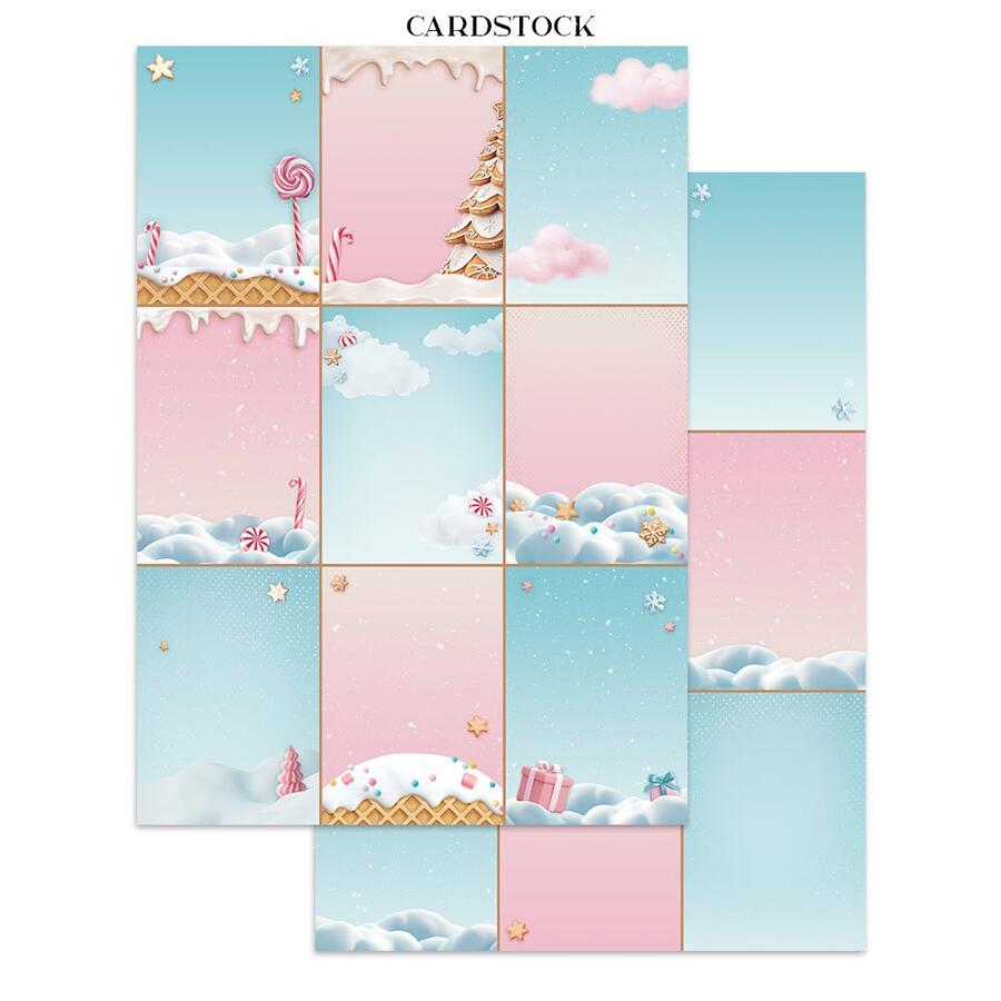 Junk Journal Stickers, cut-outs, backgrounds "Candy Christmas""